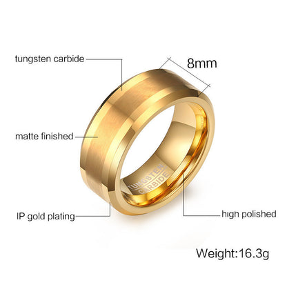 8MM Brushed Tungsten Steel Ring