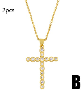 Cross Necklace Classic Diamond Cross Pendant Clavicle Chain