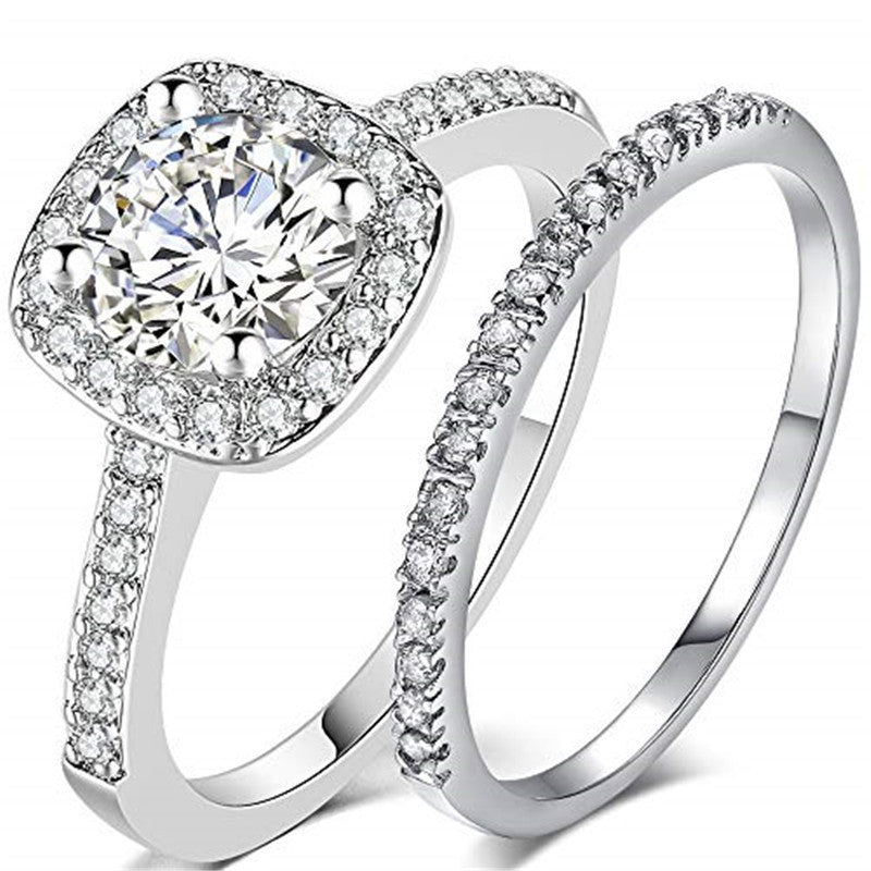 European And American Popular Women's Engagement Ring Set