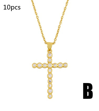 Cross Necklace Classic Diamond Cross Pendant Clavicle Chain