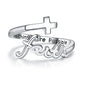 Cross Rings 925 Sterling Silver Faith Adjustable Rings Open Rings Cross Ring Jewellery For Mother Women Men Women Gifts