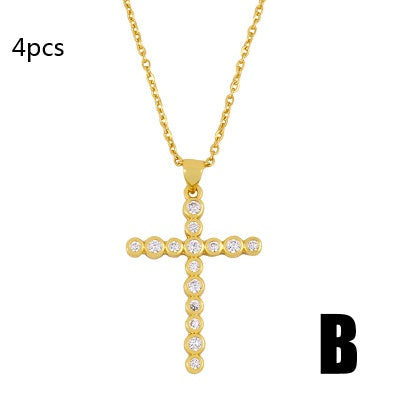 Cross Necklace Classic Diamond Cross Pendant Clavicle Chain