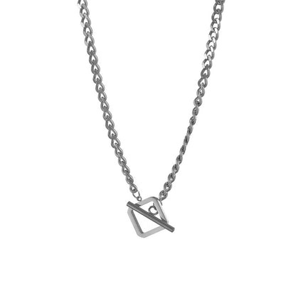 Titanium Steel OT Buckle Street Hip-hop Simple Necklace